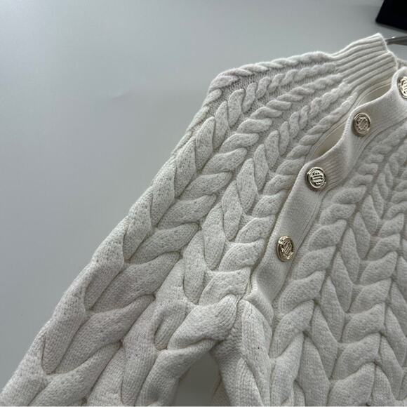 RTR Maje Marnety Button Cable Knit Long Sleeve Button Detail‎ Sweater Sz 1 (S) - Picture 10 of 16